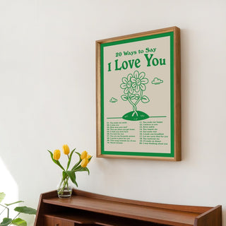 20 Ways To Say 'I Love You' Print - Art Prints - Kinder Planet Company