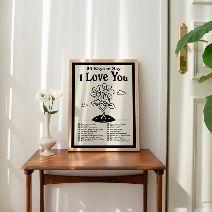 20 Ways To Say 'I Love You' Print - Art Prints - Kinder Planet Company