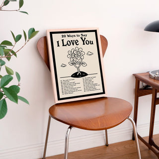 20 Ways To Say 'I Love You' Print - Art Prints - Kinder Planet Company