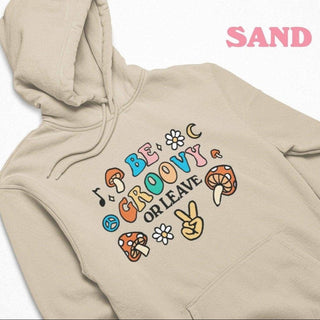 'Be Groovy Or Leave' 80S Graphic Hoodie - Sweatshirts & Hoodies - Kinder Planet Company