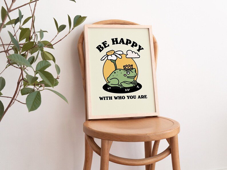 'Be Happy With Who You Are' Print - Art Prints - Kinder Planet Company