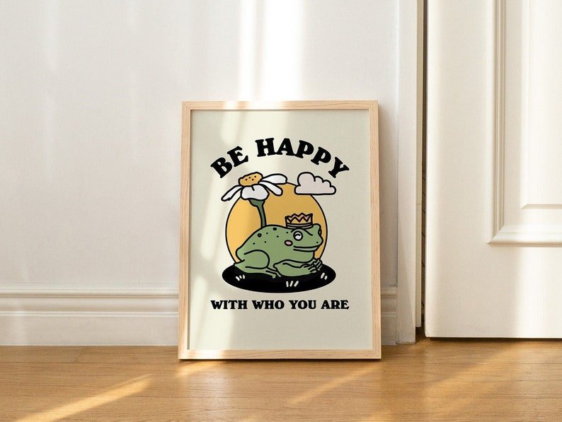 'Be Happy With Who You Are' Print - Art Prints - Kinder Planet Company