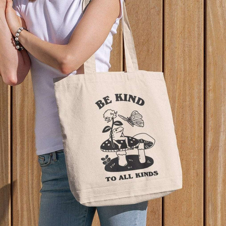 'Be Kind' Frog And Butterfly Tote - Tote Bags & Phone Cases - Kinder Planet Company