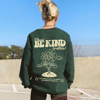 'Be Kind' Positive Quote Sweatshirt - Sweatshirts & Hoodies - Kinder Planet Company