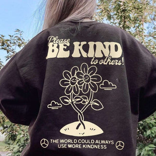 'Be Kind' Positive Quote Sweatshirt - Sweatshirts & Hoodies - Kinder Planet Company