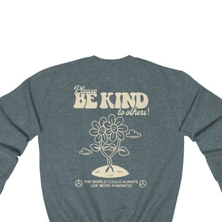 'Be Kind' Positive Quote Sweatshirt - Sweatshirts & Hoodies - Kinder Planet Company