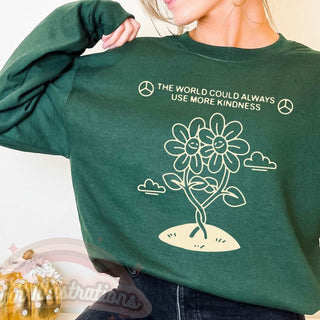 'Be Kind' Positive Quote Sweatshirt - Sweatshirts & Hoodies - Kinder Planet Company