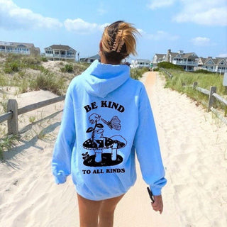 'Be Kind To All Kinds' Frog Butterfly Hoodie - Sweatshirts & Hoodies - Kinder Planet Company