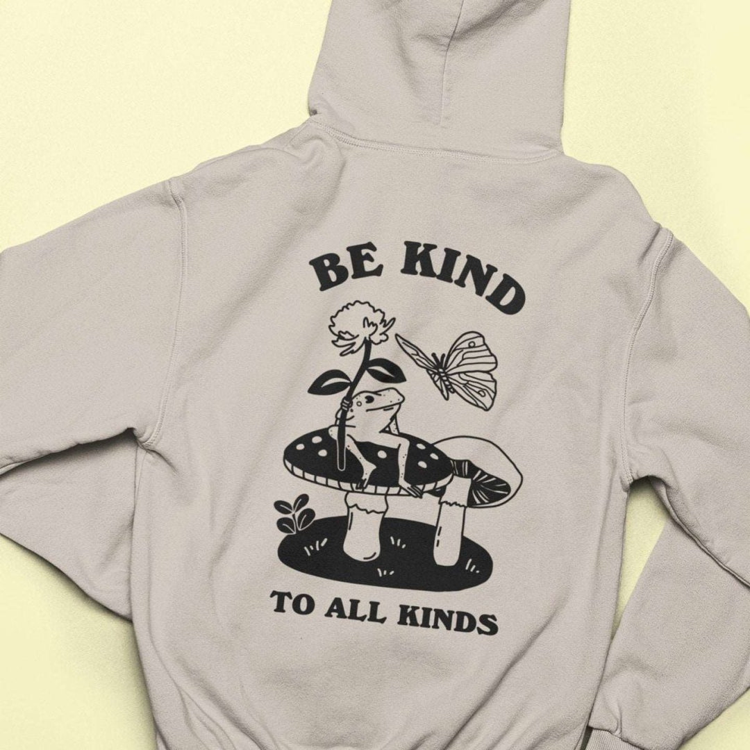 'Be Kind To All Kinds' Frog Butterfly Hoodie - Sweatshirts & Hoodies - Kinder Planet Company