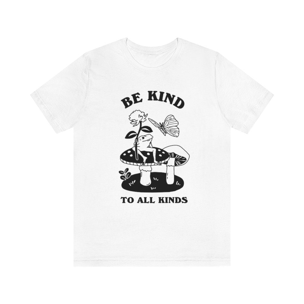 'Be Kind To All Kinds' Frog Butterfly Tshirt - T-shirts - Kinder Planet Company
