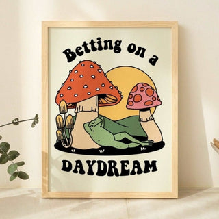 'Betting On A Daydream' Frog Mushroom Print - Art Prints - Kinder Planet Company