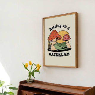 'Betting On A Daydream' Frog Mushroom Print - Art Prints - Kinder Planet Company