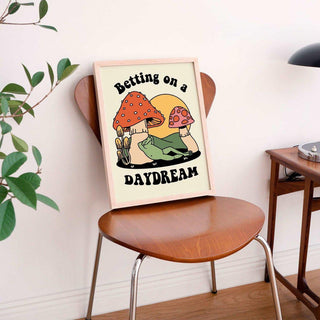 'Betting On A Daydream' Frog Mushroom Print - Art Prints - Kinder Planet Company