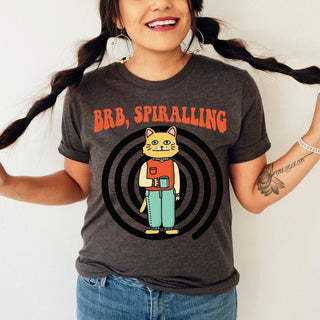 'Brb Sprialling' Meme Cat Shirt - T-shirts - Kinder Planet Company