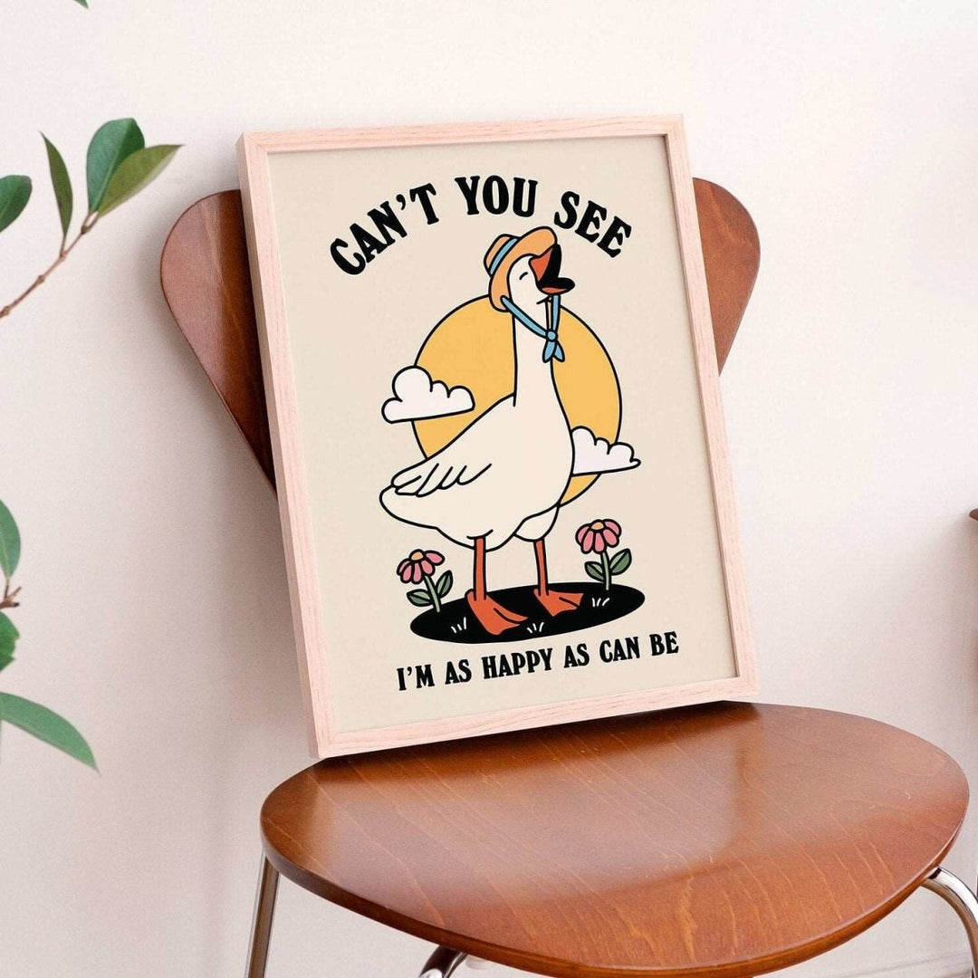 'Cant You See' Happy Goose Print - Art Prints - Kinder Planet Company