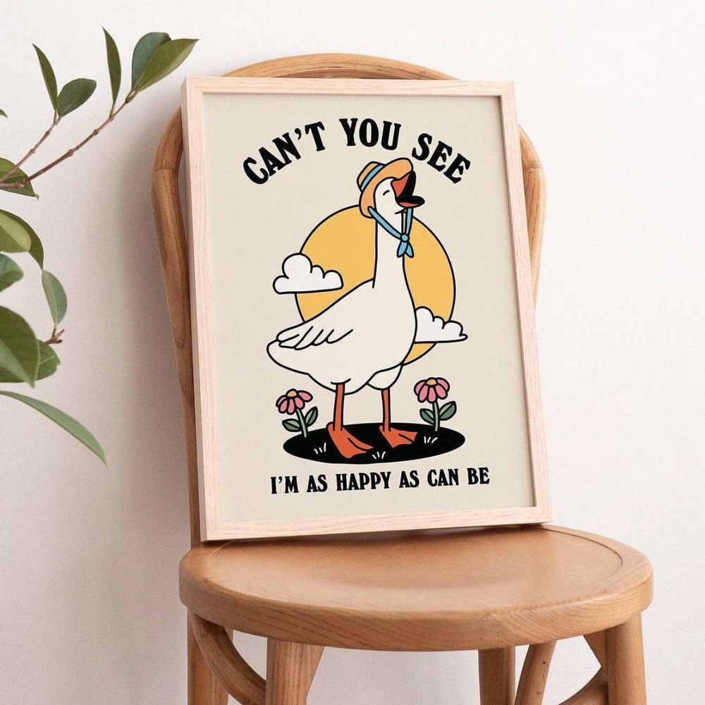 'Cant You See' Happy Goose Print - Art Prints - Kinder Planet Company