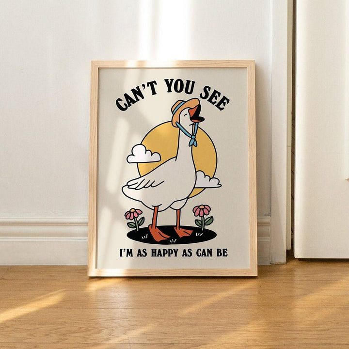 'Cant You See' Happy Goose Print - Art Prints - Kinder Planet Company