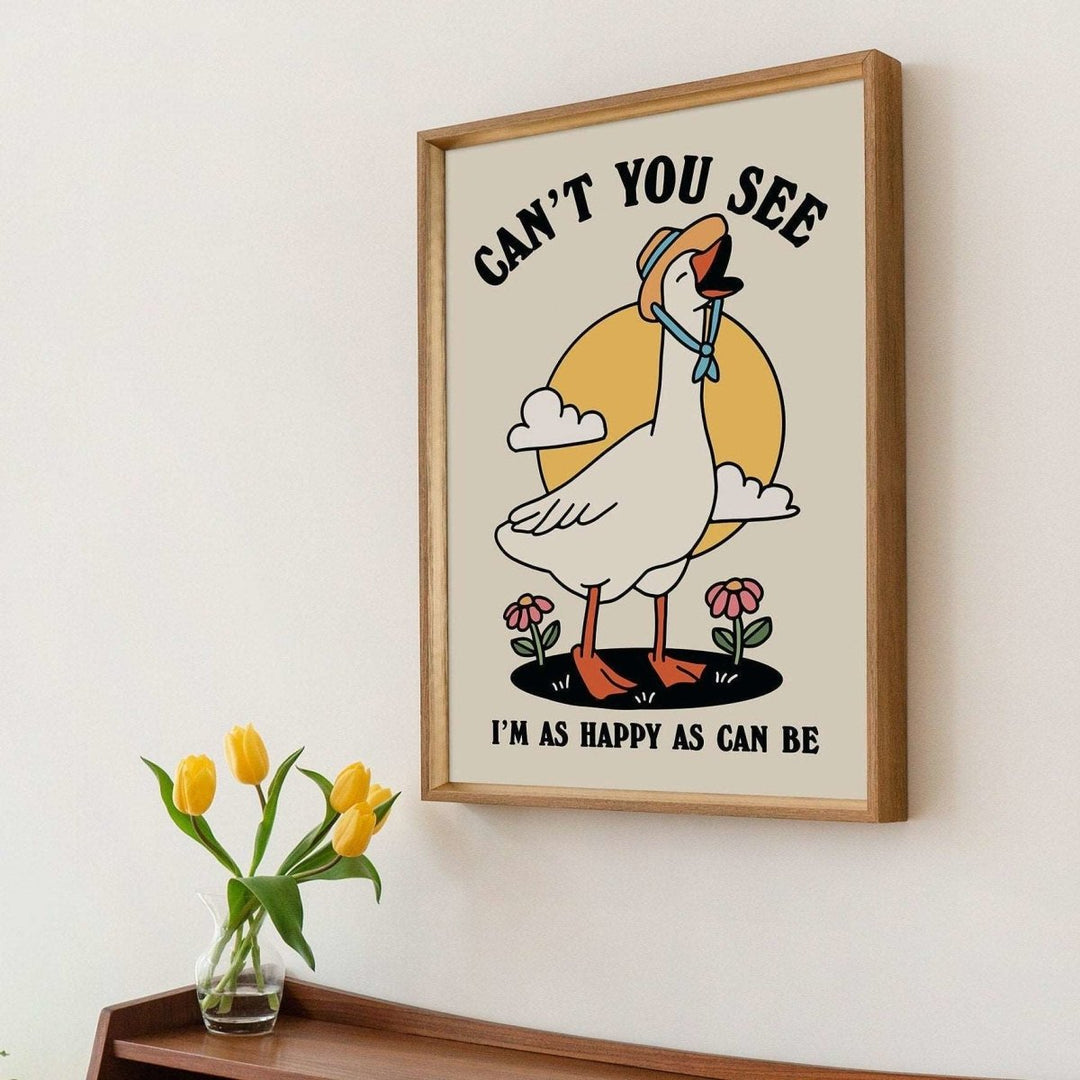 'Cant You See' Happy Goose Print - Art Prints - Kinder Planet Company