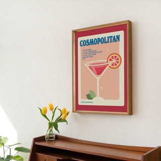 'Cosmopolitan' Cocktail Recipe Print - Art Prints - Kinder Planet Company