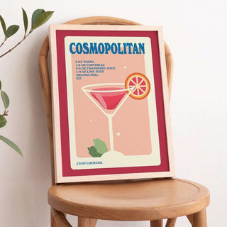 'Cosmopolitan' Cocktail Recipe Print - Art Prints - Kinder Planet Company