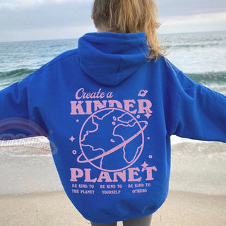 'Create A Kinder Planet' Cute Hoodie - Sweatshirts & Hoodies - Kinder Planet Company