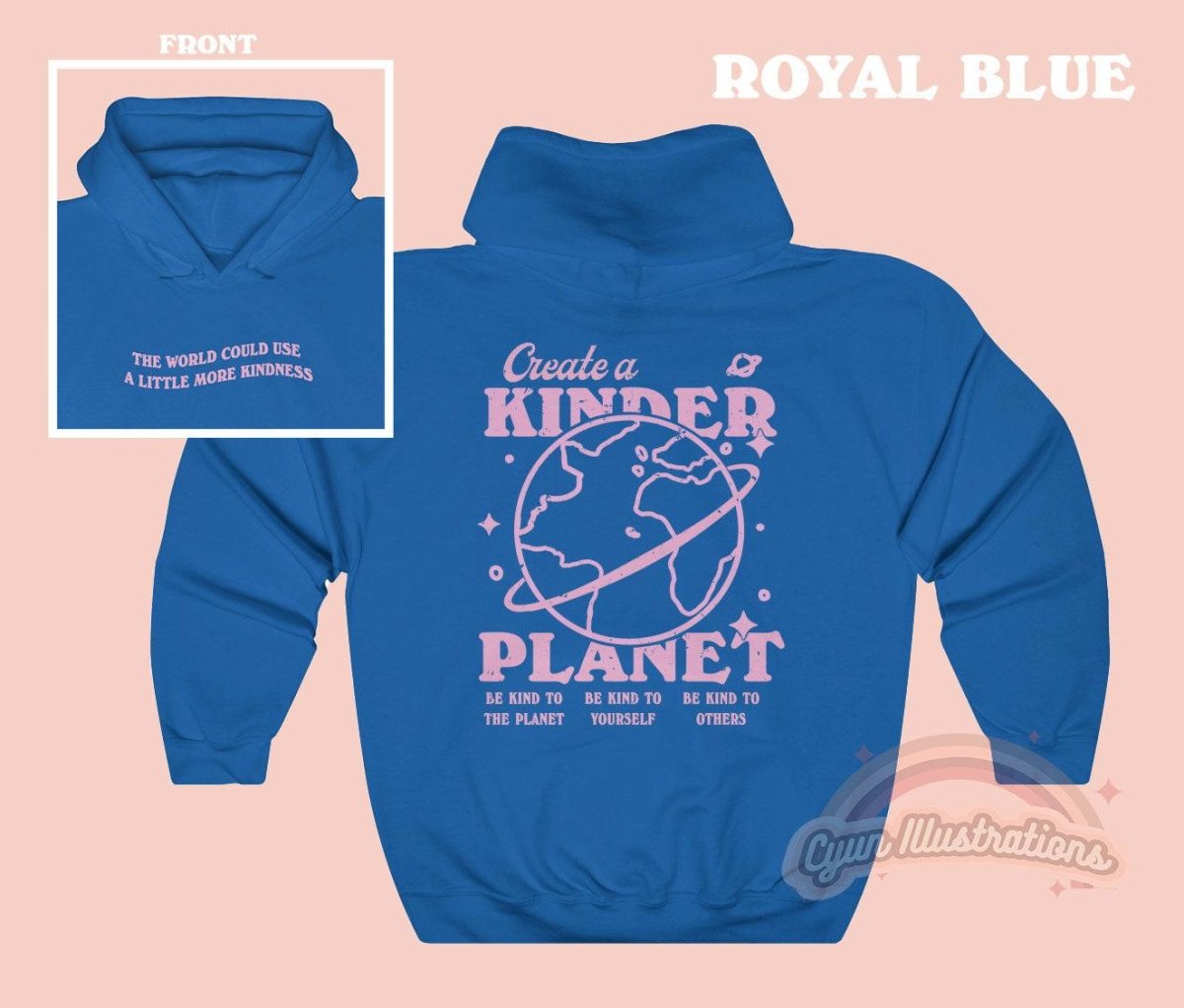 'Create A Kinder Planet' Cute Hoodie - Sweatshirts & Hoodies - Kinder Planet Company
