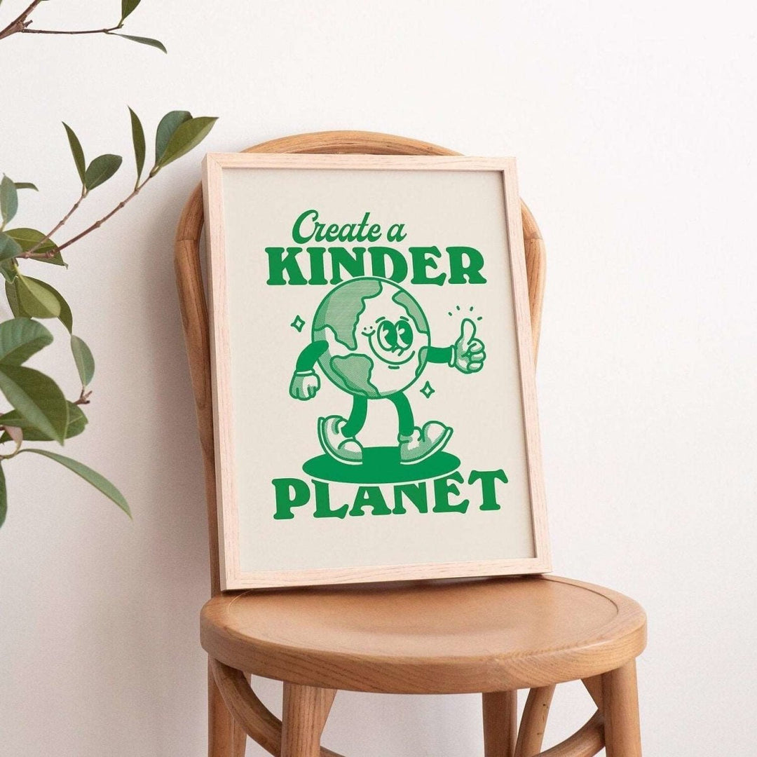 'Create A Kinder Planet' Cute Print - Art Prints - Kinder Planet Company