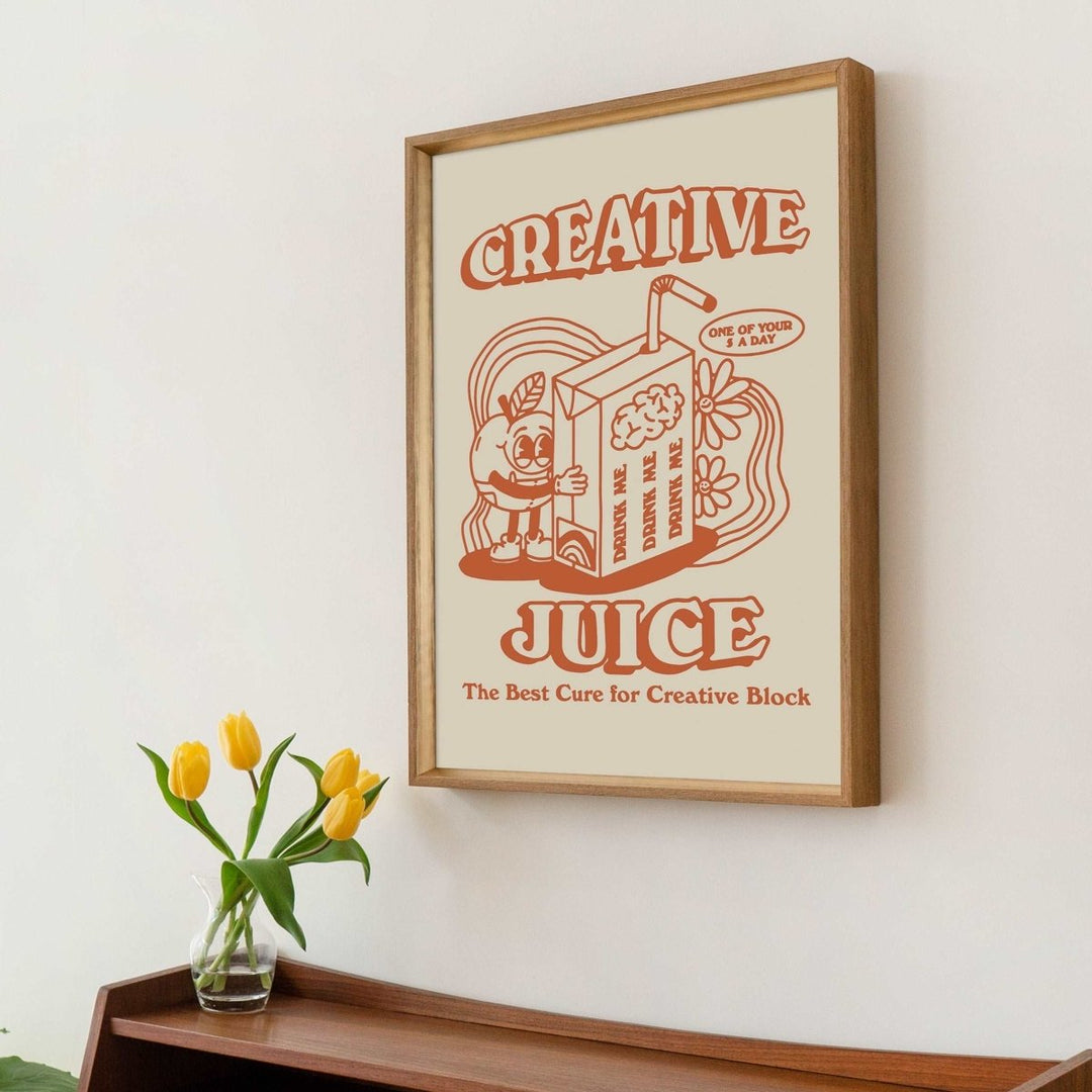 'Creative Juice' Burnt Orange Print - Art Prints - Kinder Planet Company