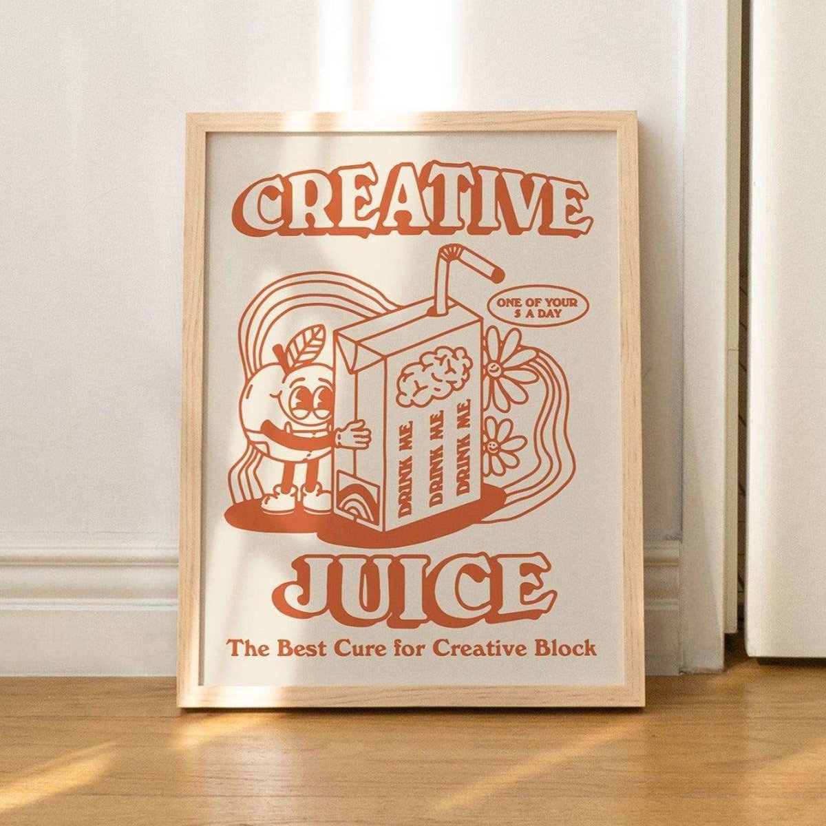 'Creative Juice' Burnt Orange Print - Art Prints - Kinder Planet Company