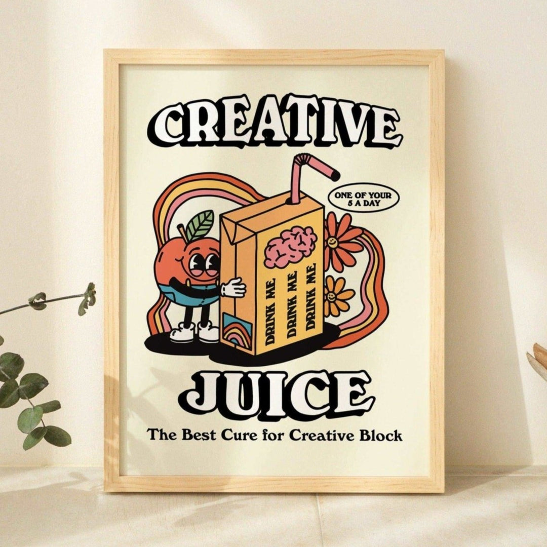 'Creative Juice' Full Color Retro Print - Art Prints - Kinder Planet Company