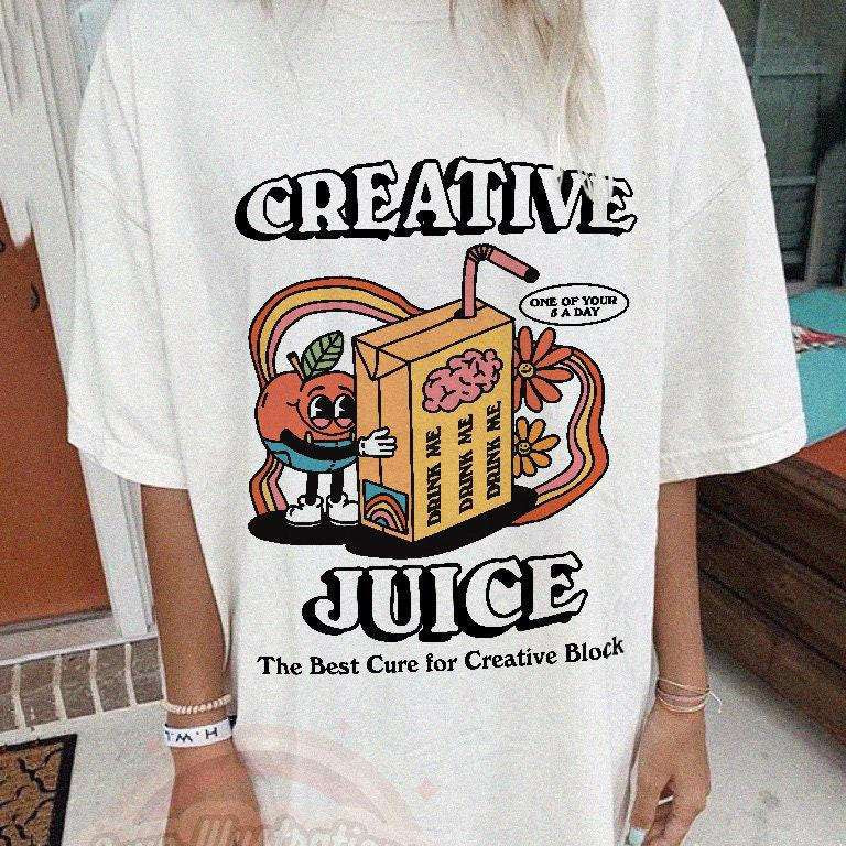 'Creative Juice' Retro Aesthetic Tshirt - T-shirts - Kinder Planet Company