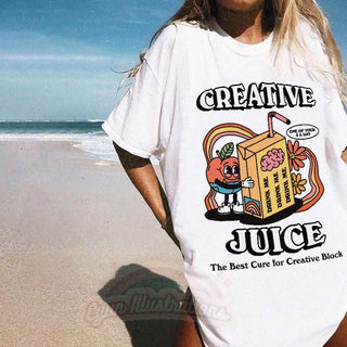 'Creative Juice' Retro Aesthetic Tshirt - T-shirts - Kinder Planet Company