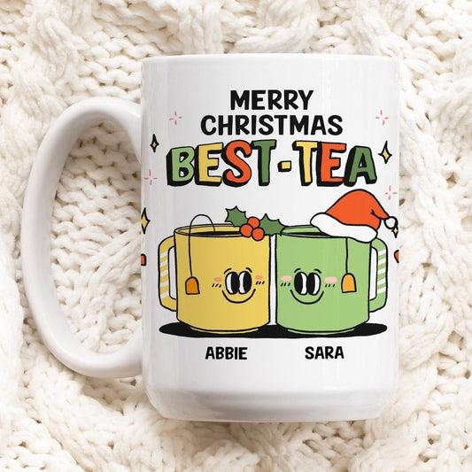 Custom 'Best-Tea' Christmas Friend Mug - Mugs - Kinder Planet Company