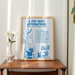 'Daily Affirmations' Positive Reminders Print - Art Prints - Kinder Planet Company