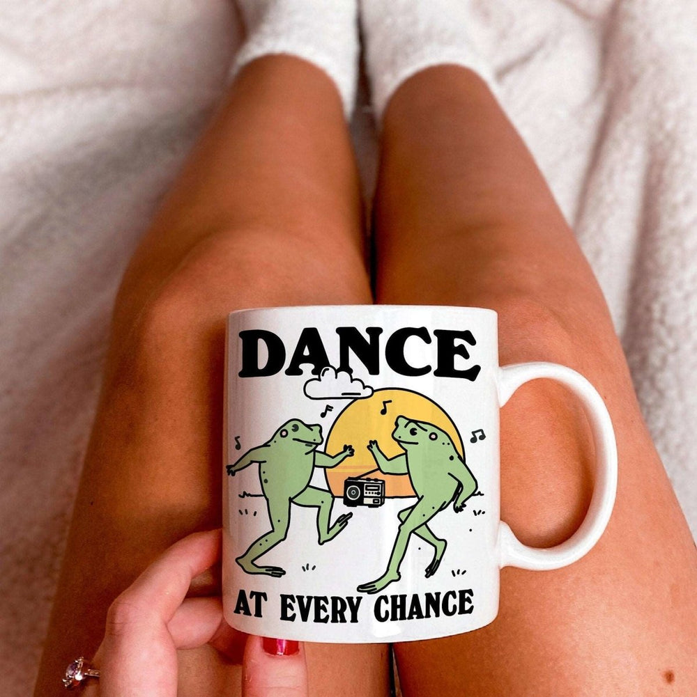 'Dance At Every Chance' Frog Coffee Mug - Mugs - Kinder Planet Company
