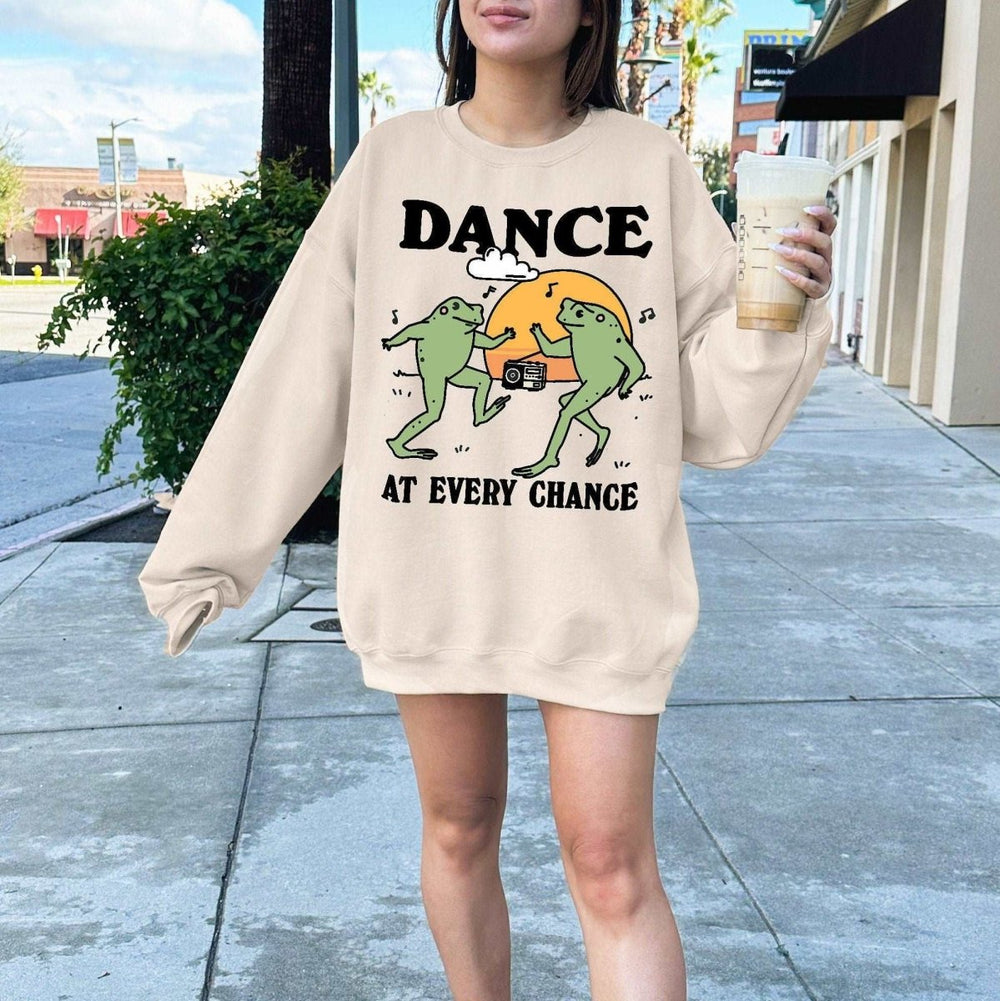 'Dance At Every Chance' Frog Sweatshirt - Sweatshirts & Hoodies - Kinder Planet Company