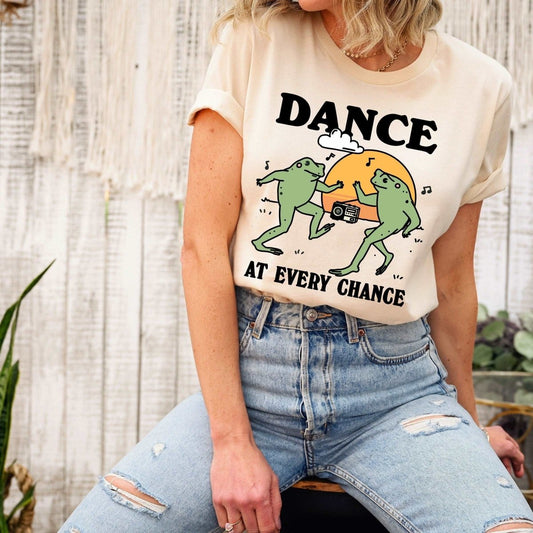 'Dance At Every Chance' Frog Tshirt - T-shirts - Kinder Planet Company