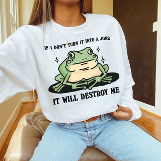 'Destroy Me' Funny Frog Sweatshirt - Sweatshirts & Hoodies - Kinder Planet Company