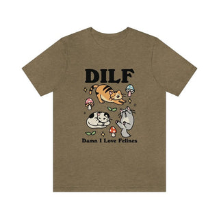 'DILF Damn I Love Felines' Tshirt - T-shirts - Kinder Planet Company