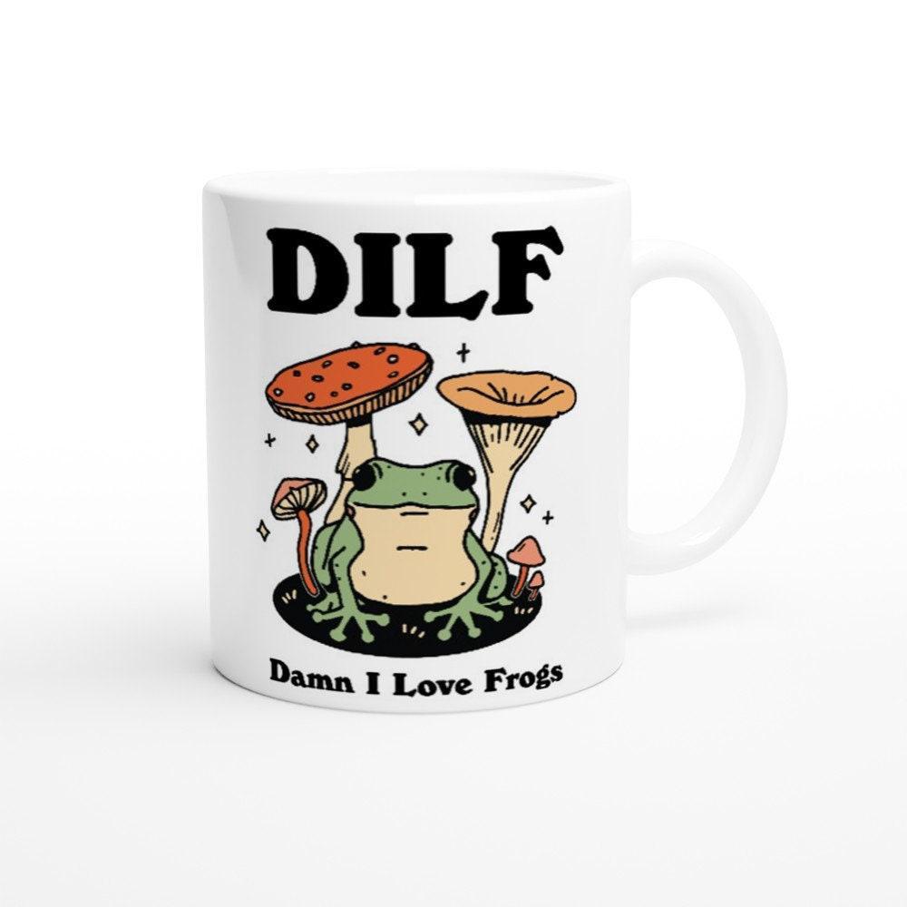'Dilf Damn I Love Frogs' Frog Mug - Mugs - Kinder Planet Company