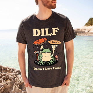 'Dilf Damn I Love Frogs' Tshirt - T-shirts - Kinder Planet Company