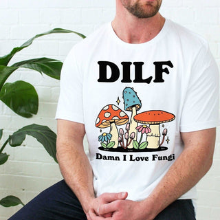 'Dilf Man I Love Fungi' Mushroom Tshirt - T-shirts - Kinder Planet Company