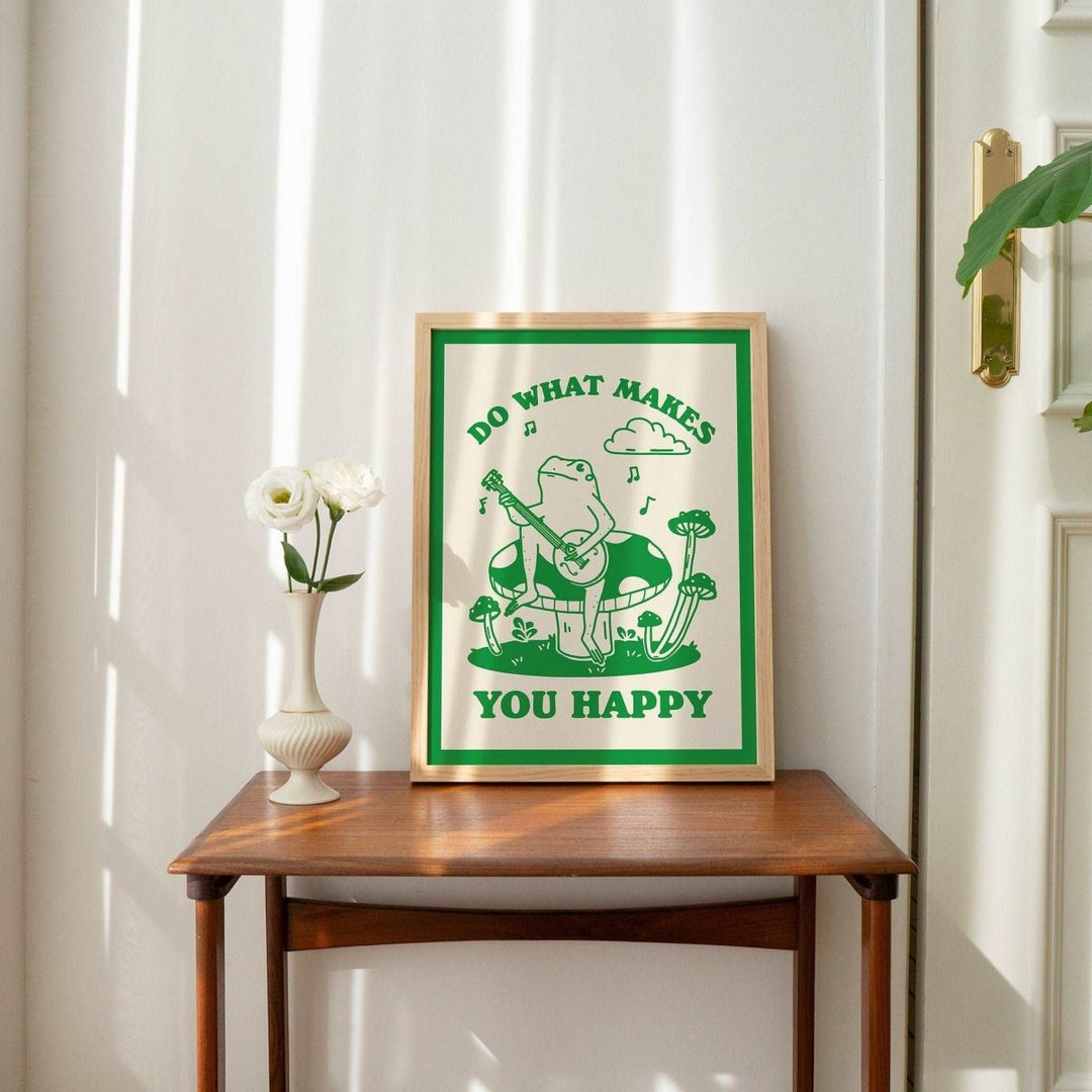 'Do What Makes You Happy' Banjo Frog Print - Art Prints - Kinder Planet Company