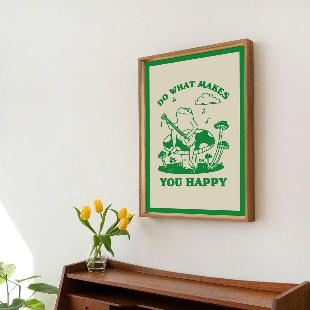 'Do What Makes You Happy' Banjo Frog Print - Art Prints - Kinder Planet Company