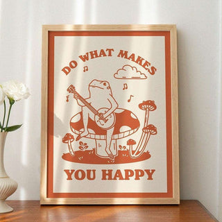 'Do What Makes You Happy' Banjo Frog Print - Art Prints - Kinder Planet Company