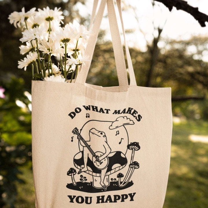 'Do What Makes You Happy' Banjo Frog Tote - Tote Bags & Phone Cases - Kinder Planet Company