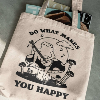 'Do What Makes You Happy' Banjo Frog Tote - Tote Bags & Phone Cases - Kinder Planet Company