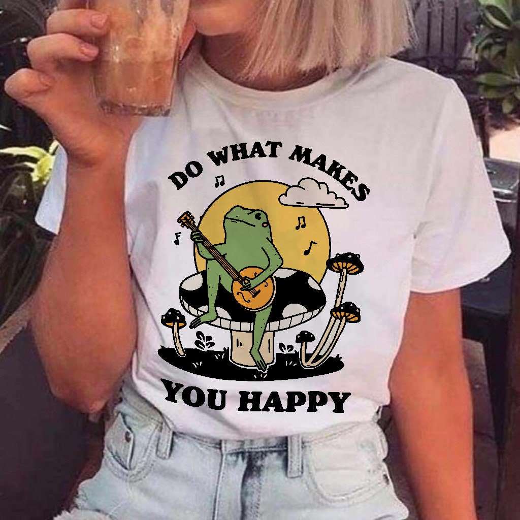 'Do What Makes You Happy' Frog Tshirt - T-shirts - Kinder Planet Company