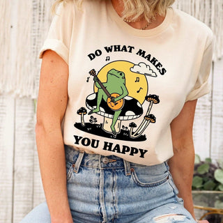 'Do What Makes You Happy' Frog Tshirt - T-shirts - Kinder Planet Company