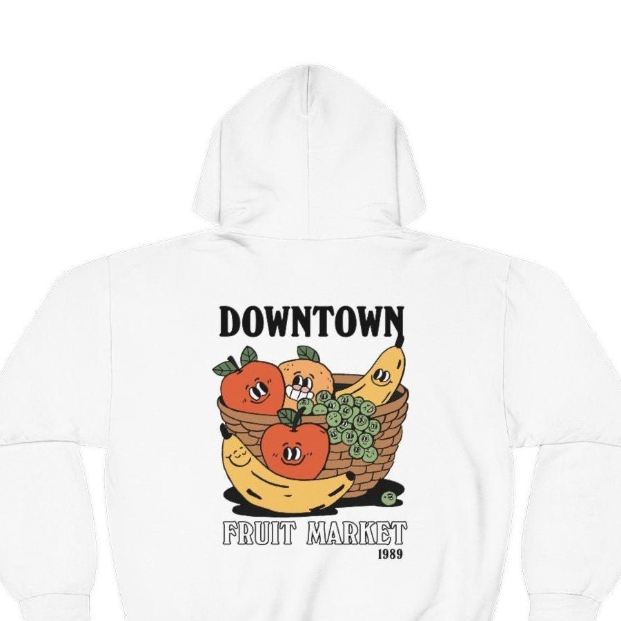 'Downtown Fruit Market' Colorful Hoodie - Sweatshirts & Hoodies - Kinder Planet Company